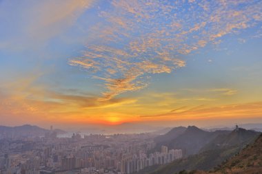 Hong Kong cityscape manzarası 2016