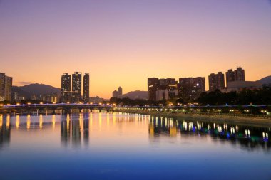 Shatin, Hong Kong, gün batımı görünümü