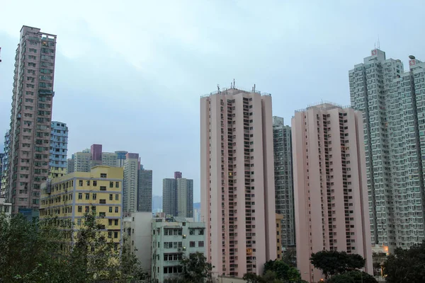 Maisons centre-ville de Kowloon avec des appartements — Photo