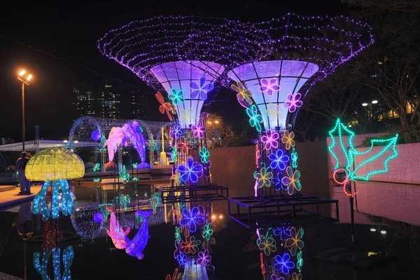 Iluminação festiva de lata de Sha 2016 — Fotografia de Stock