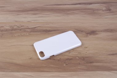 Ahşap arka plan akıllı telefon için durum