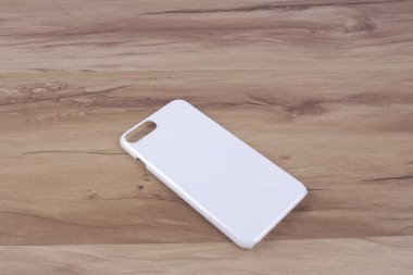 Ahşap arka plan akıllı telefon için durum