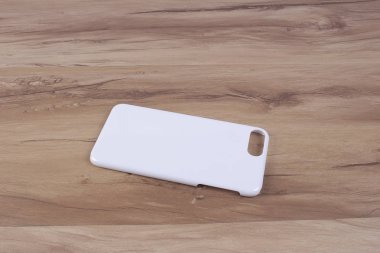 Ahşap arka plan akıllı telefon için durum