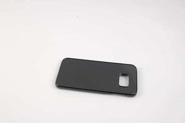 Funda de teléfono negro en blanco maqueta —  Fotos de Stock