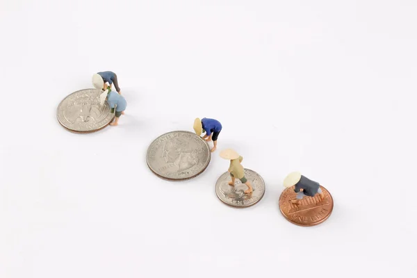 A figura parasztok érmék — Stock Fotó
