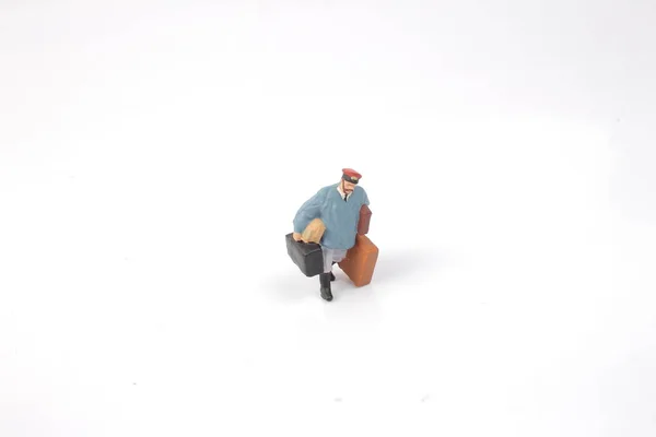 Miniaturfigur des Gepäckträgers — Stockfoto