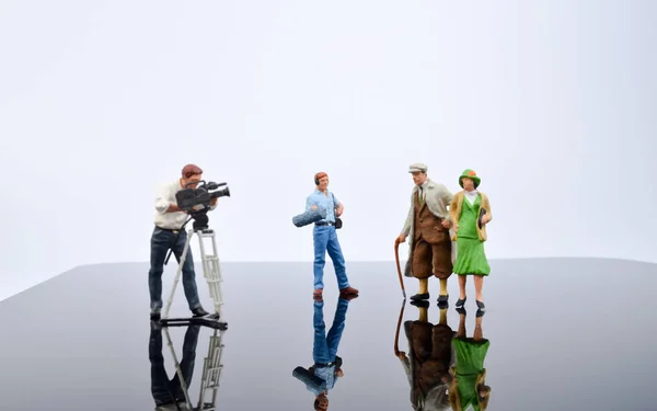 O marcador de filme de figura de brinquedo — Fotografia de Stock