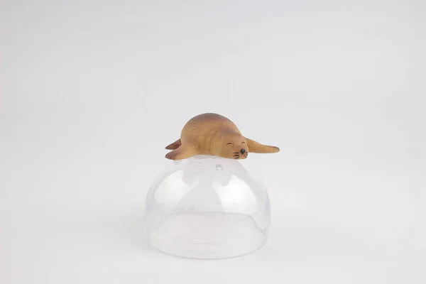 Leão-marinho de plástico, brinquedo com figura — Fotografia de Stock