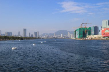 Kowloon Körfezi ile tayfun barınak 