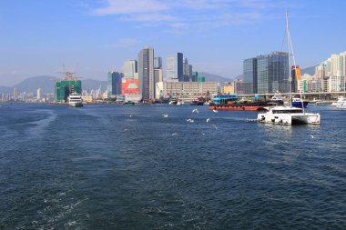 Kowloon Körfezi ile tayfun barınak 