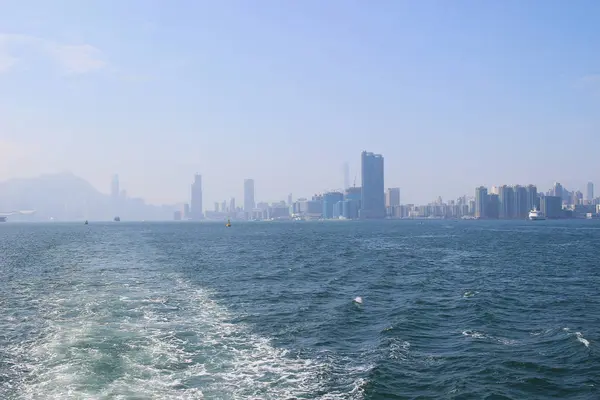 Vista sul porto di Victoria, Hong Kong , — Foto Stock