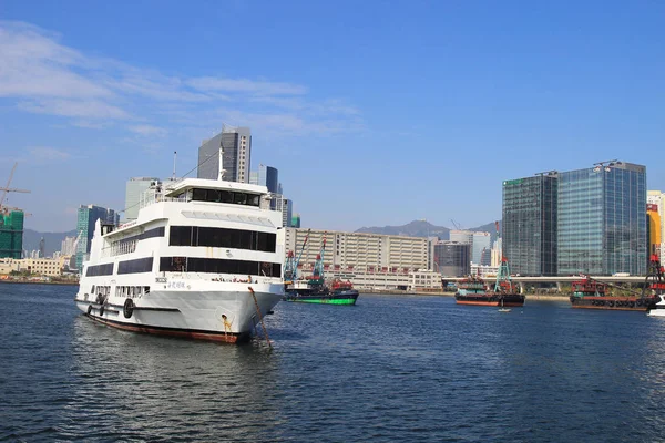 Bahía de Kowloon con el Kwun Tong — Foto de Stock