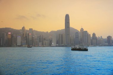 Hong Kong manzarası, gün batımı 2017