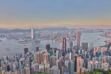 Victoria Peak Hong Kong'dan görünümünü 
