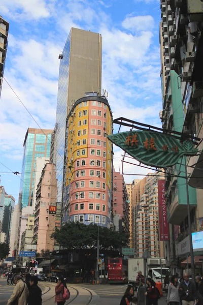 La trafficata città di Wan Chai Hong Kong — Foto Stock