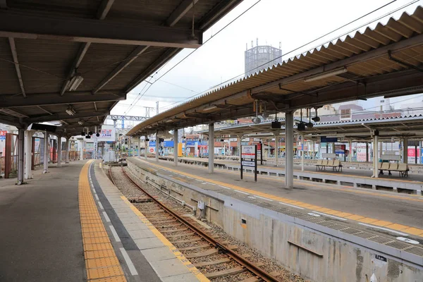 A ferrovia de Nishitetsu em fukuoka — Fotografia de Stock