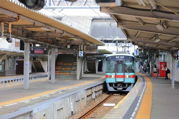 The railway of Nishitetsu at fukuoka — Stock Photo, Image