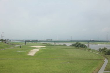 Fukuoka, bulutlu gün arka plan grubunda