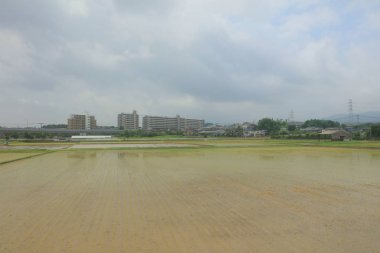 Fukuoka, bulutlu gün arka plan grubunda