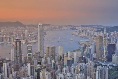Victoria Peak HK manzarası görünümünden.