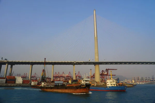 Die Steinmetzbrücke bei tsing yi — Stockfoto