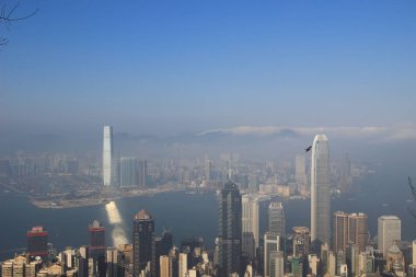 Havadan görünüm silüeti Hong Kong 