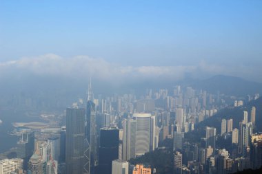 Havadan görünüm silüeti Hong Kong 