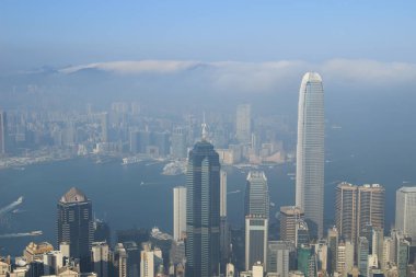 Havadan görünüm silüeti Hong Kong 