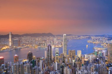 Victoria Peak Hong Kong'dan manzarası