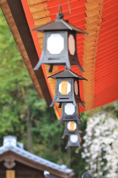 Lantaarn van licht zal van Gion in Miasa heiligdom in Kyoto. — Stockfoto