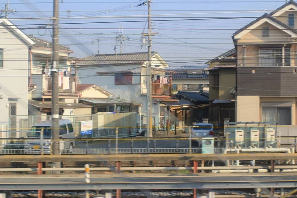 Train vue de l'extérieur d'Osaka à Nara, Japon — Photo