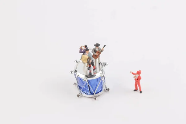 The fun of figure in miniature world — Stock Photo, Image