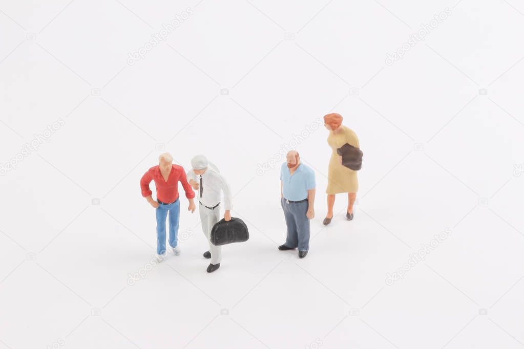 Miniature people on the board