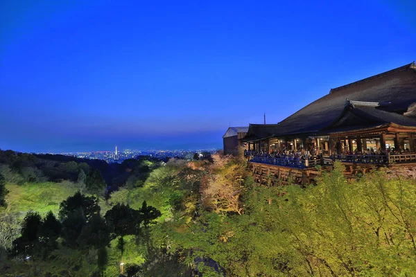 Kiyomizu-dera stadium-nacht in Kyoto, Japan — Stockfoto