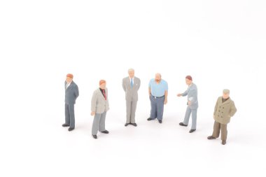 Mini insanlar işadamı metin için bir yer ile