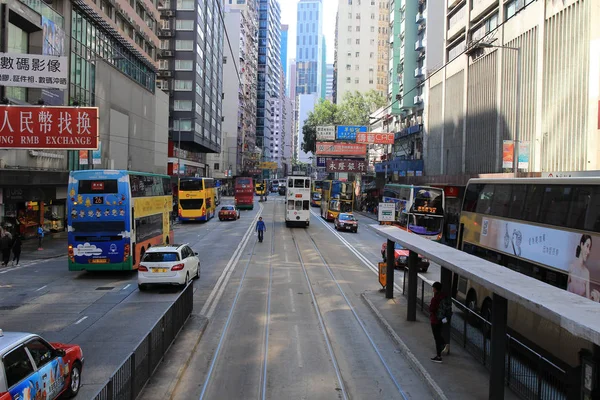 Straat, uitzicht op hong kong island — Stockfoto