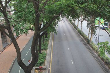 Köy yolunda ağaçları yanında kavramı ile