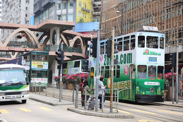 двухэтажные трамваи на острове H K
,