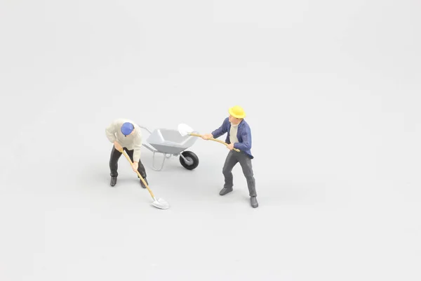 Rénovation routière en cours Macro figurine — Photo