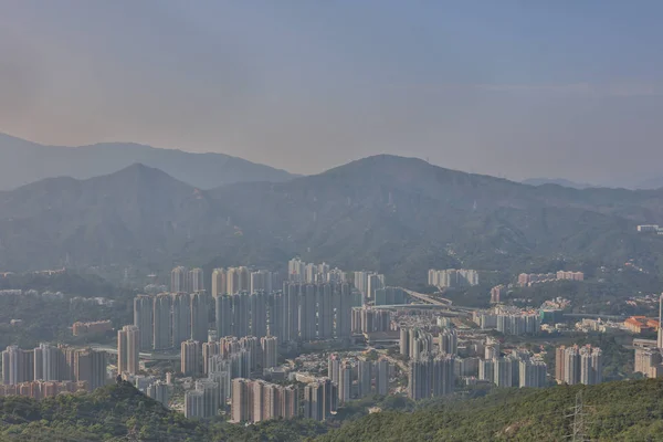 沙田市中心在白天在狮子山 — 图库照片