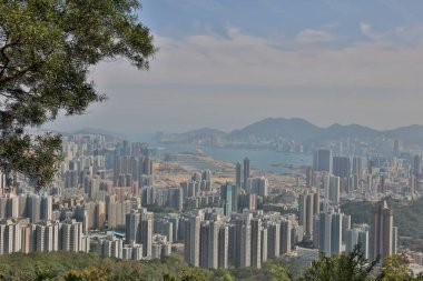 Aslan kaya her Doğu Kowloon bakıldığında