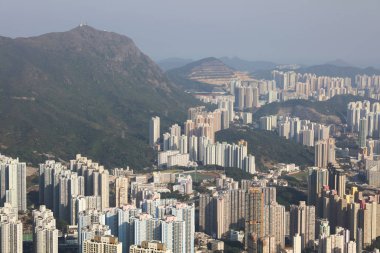 Aslan kaya her Doğu Kowloon bakıldığında