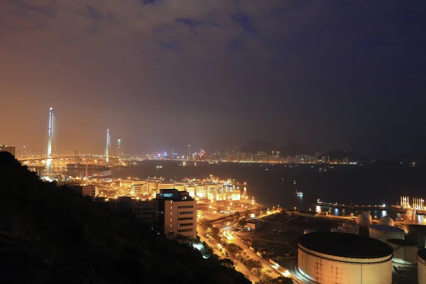 Kamieniarzy Bridge, Hong Kong nocą — Zdjęcie stockowe