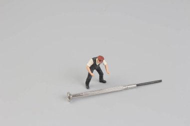  Arka plan üzerinde minyatür bahçıvan insanlar izole