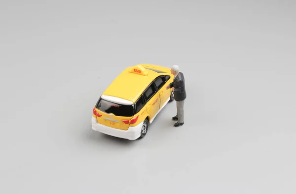 Mini brinquedos de carros de táxi de madeira para carros de