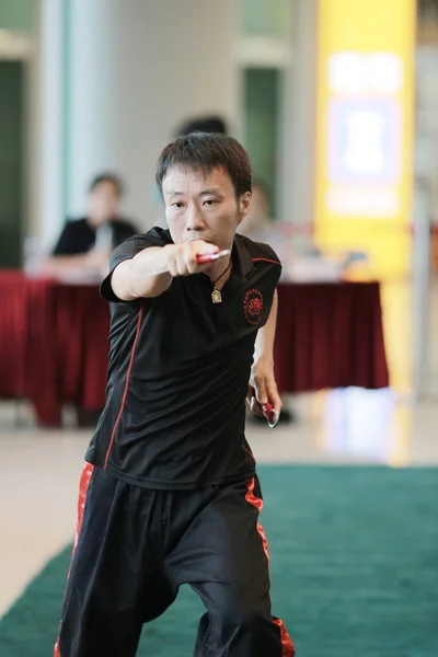 Wu shu demonstration bei hk tst 2017 — Stockfoto