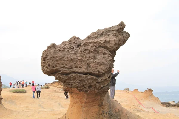 Rocce di funghi al Geoparco Yehliu a Taiwan — Foto Stock