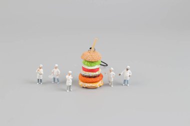 hamburgerin şeflerin figürü küçük modeli