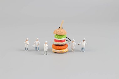 hamburgerin şeflerin figürü küçük modeli