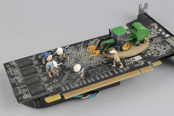 Kleine plezier modell van boer landbouwmachines. — Stockfoto